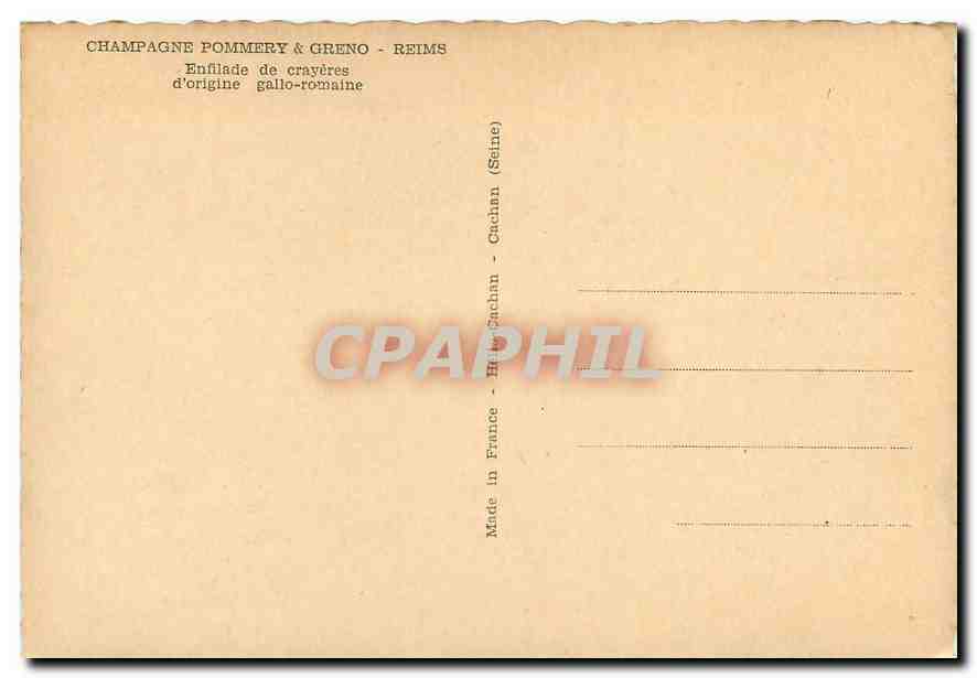 CPM Champagne Pommery & Greno Reims Enfilade de crayeres d'origine gallo-romaine  — Rückseite