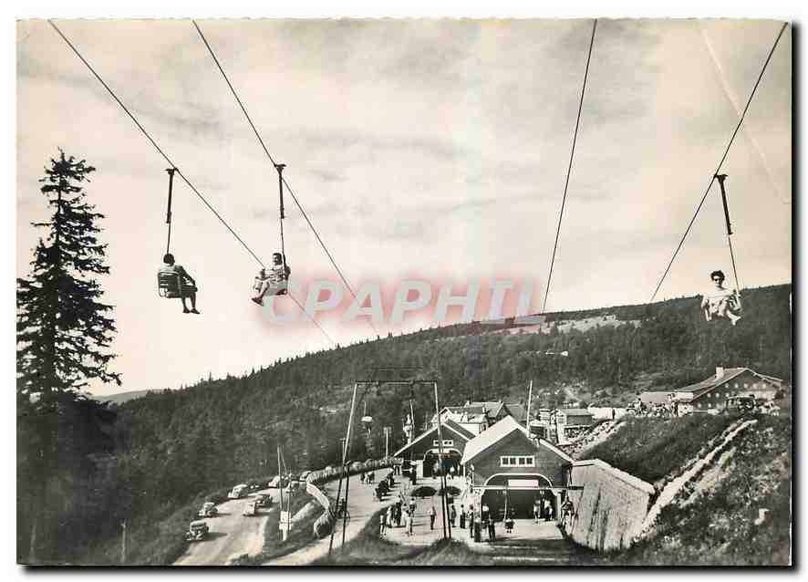 CPM Les Vosges Pittoresques Col de la Schlucht Les Telesieges Teleskis Station de depart 