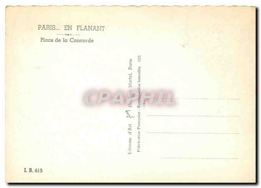 CPM Paris en flanant Place de la Concorde  — Rückseite