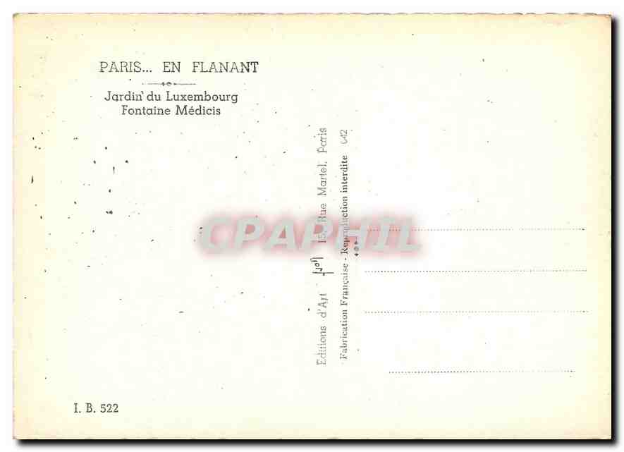 CPM Paris en flanant Jardin du Luxembourg Fontaine Medicis  — Rückseite