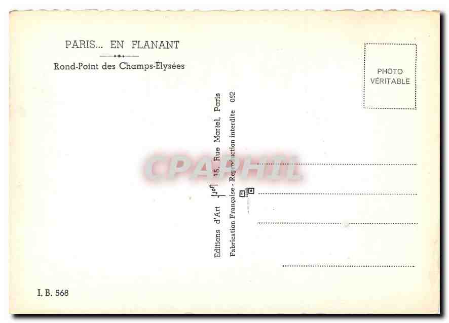 CPM Paris en flanant Rond Point des Champs Elysees  — Rückseite