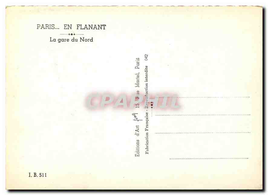 CPM Paris en flanant La Gare du Nord  — Rückseite