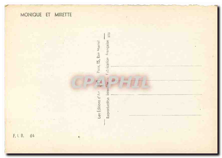 CPM Tete a Tete Monique et Mirette Enfant Chien — Verso