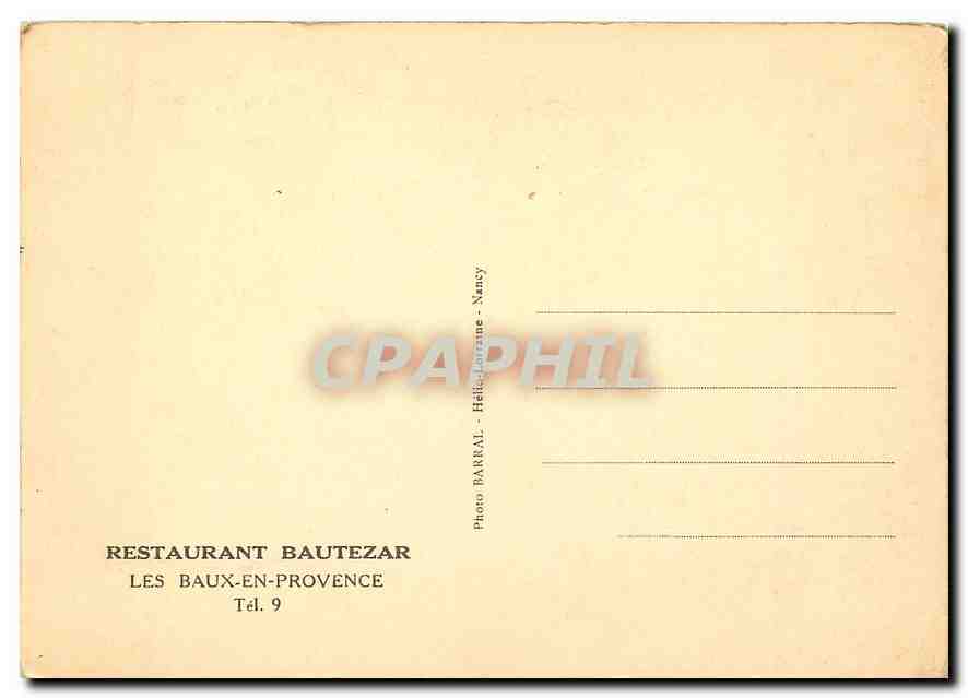 Salle à manger sous voûtes — Restaurant Bautezar — Photo Barral, Nancy — Rückseite