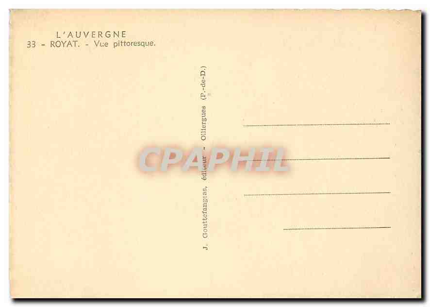 CPM L'Auvergne Royat Vue pittoresque  — Back