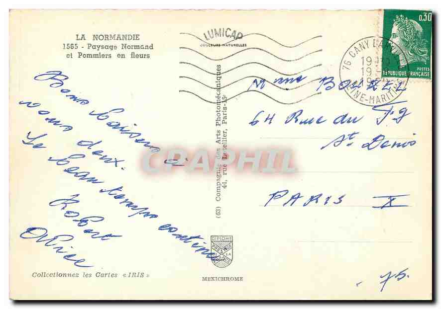 CPM La Normandie Paysage normand et Pommiers en fleurs  — Verso