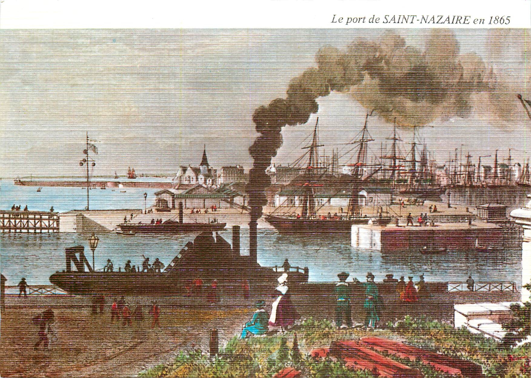 CPM Lithographie Bretagne Ancienne Le Port de Saint Nazaire 