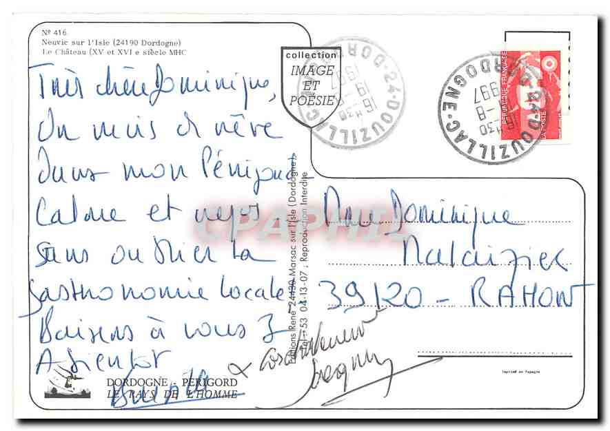 CPM Neuvie sur l'Isle Dordogne Le Chateau  — Back