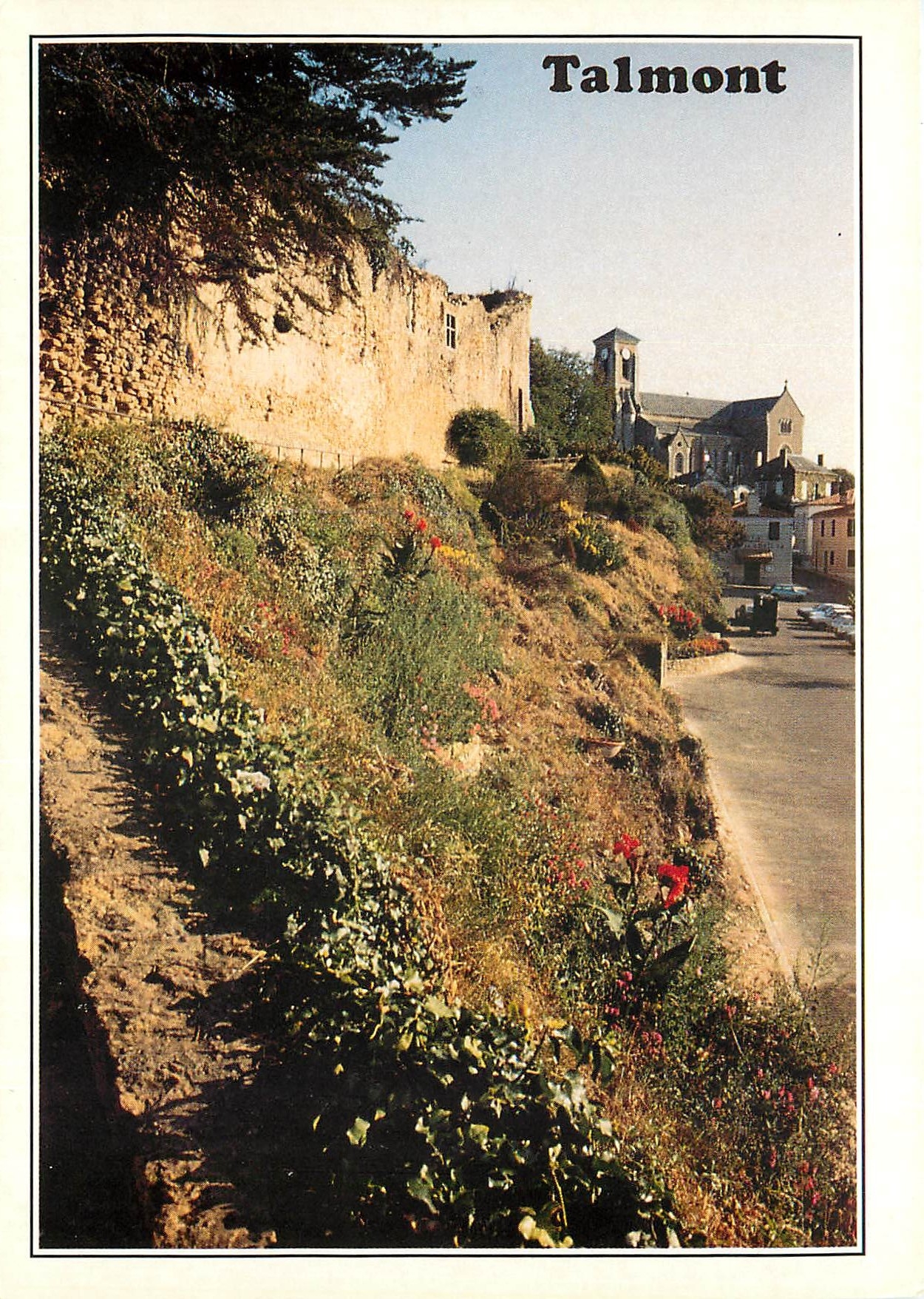 CPM Talmont St Hilaire Vendee Les remparts du chateau au fond on apercoit l'eglise 