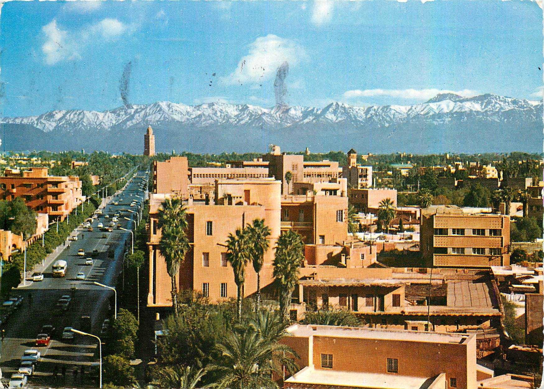 CPM Marrakech Avenue Mohammed V et Grand Atlas 