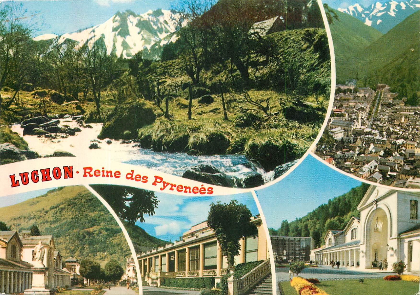 Luchon - Königin der Pyrenäen — Antike Ansichtskarte Spacolor n°31110-S25