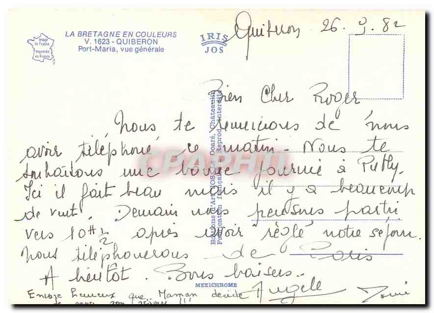 CPM La Bretagne en Couleurs Quiberon Port Maria vue generale  — Rückseite