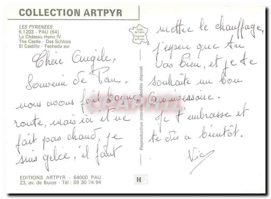 PAU — Ville Royale — Éditions ARTPYR, K.1203 — Rückseite