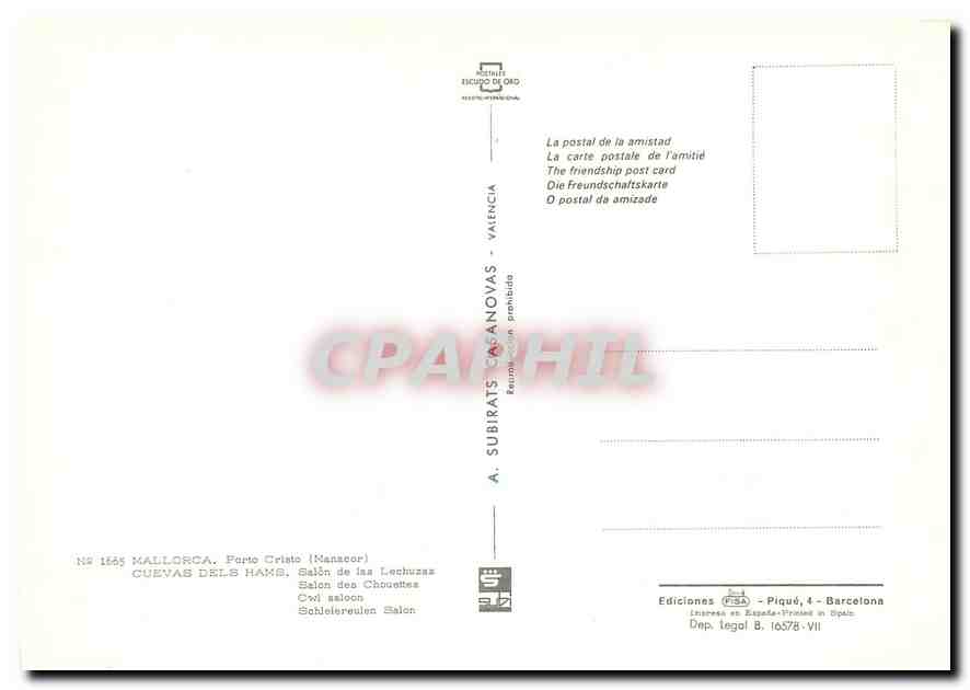 CPM Mallorca Cuevas dels Hams  — Rückseite