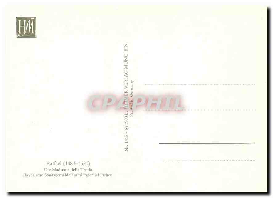 CPM Raffael Die Madonna della Tenda  — Rückseite