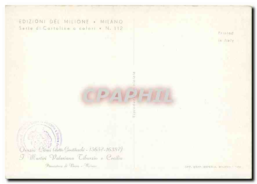 CPM Edizioni del Milione Milano Serie di Cartoline  — Rückseite