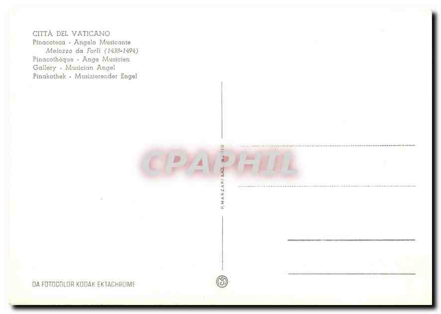 CPM Citta del Vaticano Pinacoteca Angelo Musicante  — Verso