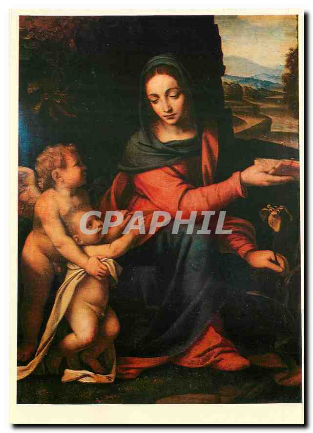 CPM Un ange guidant l'Enfant vers la Vierge 
