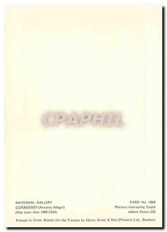 CPM National Gallery Correggio Antonio Allegri  — Back