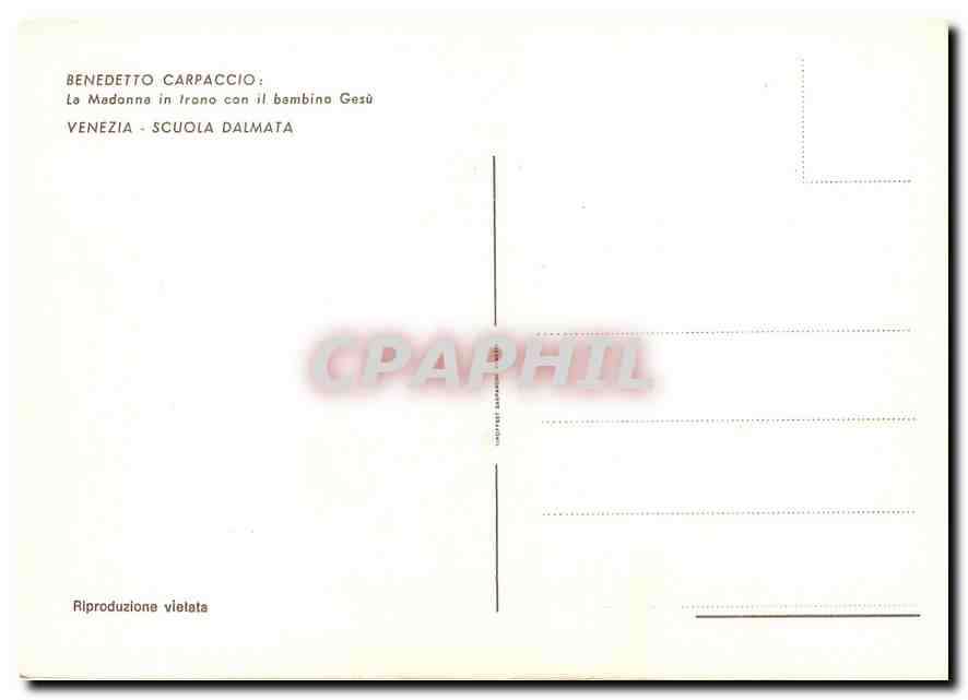 CPM Benedetto Carpaccio Venezia Scuola Dalmata  — Back