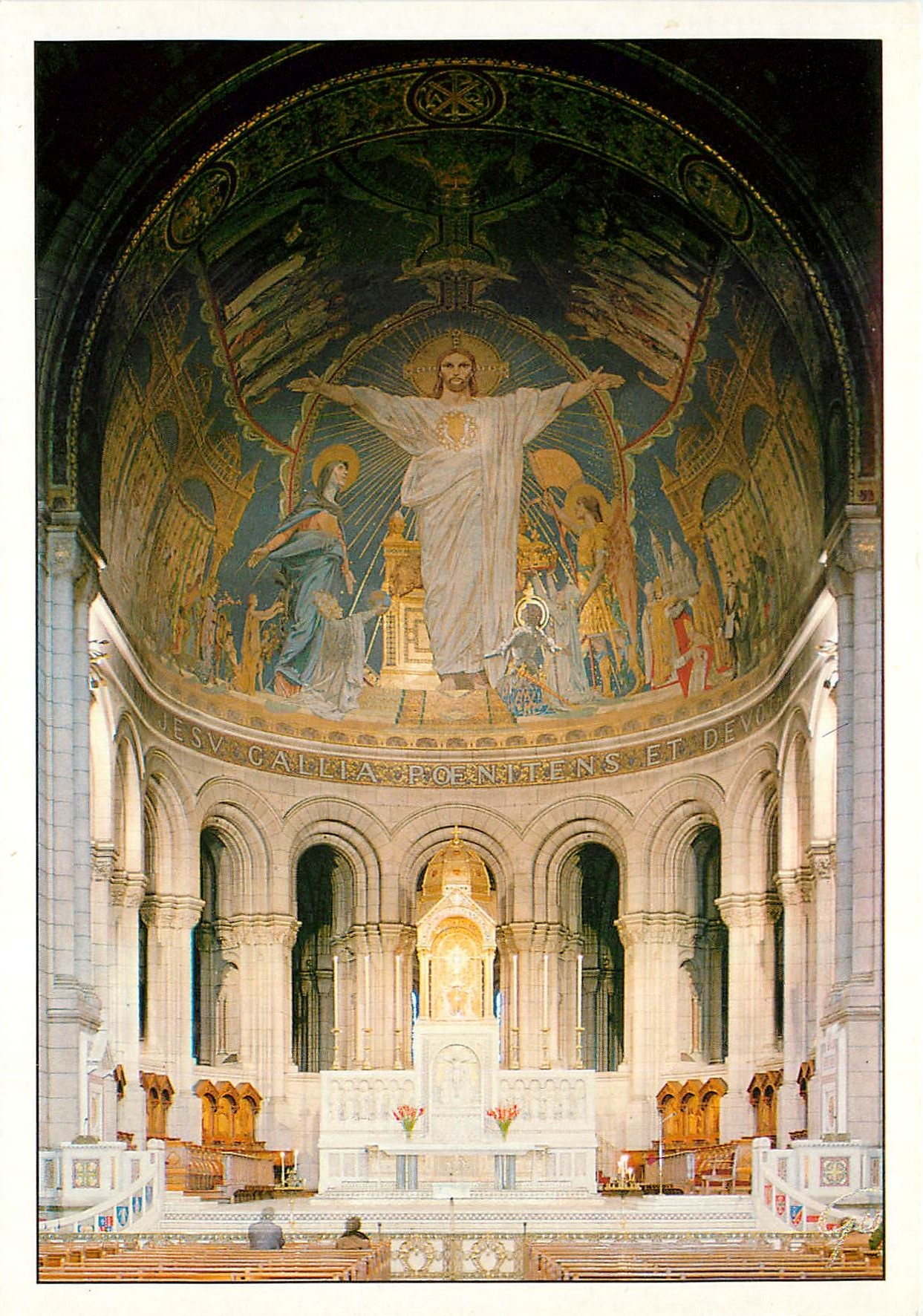 CPM Paris et ses merveilles interieur de la basilique du Sacre Coeur le choeur au dessus de l'autel 