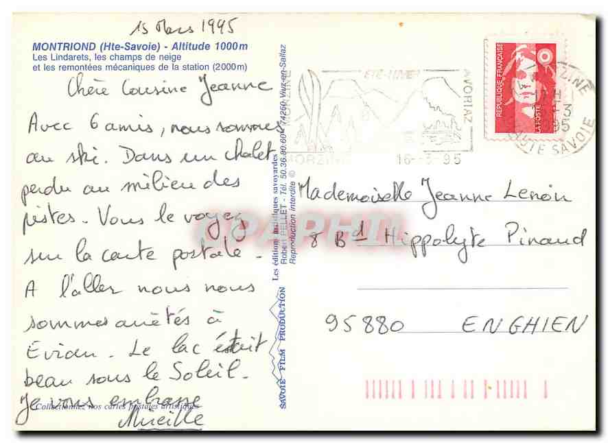 Les Lindarets, les champs de neige et les remontées mécaniques de la station (2000m) — Montriond (Haute-Savoie) — édition Paphil — Verso