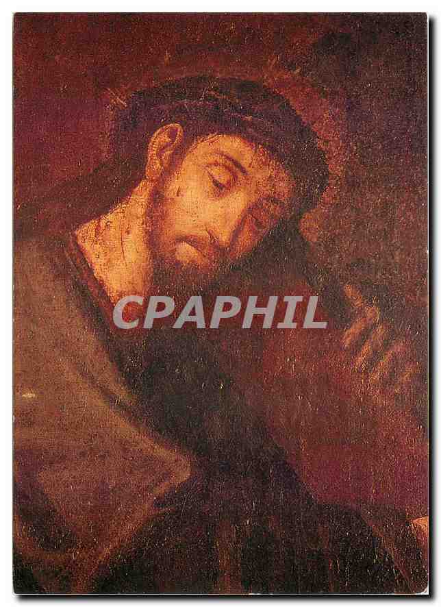 CPM Foyer de charite de la Part Dieu Poissy christ portant sa croix peinture 