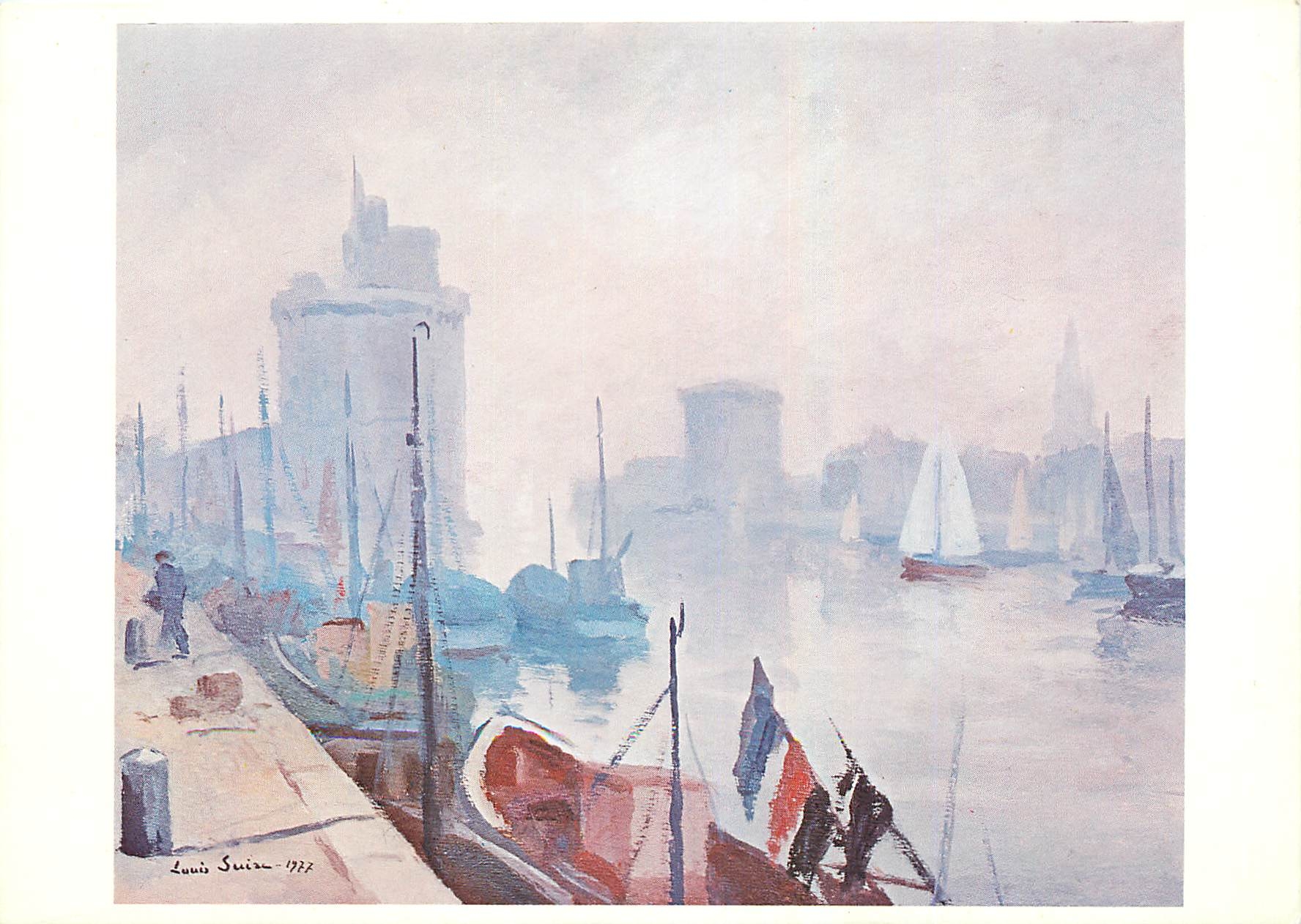 CPM La Rochelle le port sous la brume peinture de Louis Suire 