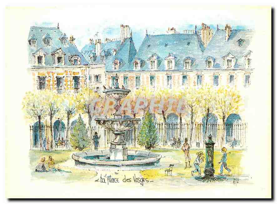 CPM Paris aquarelle originale de Robert Lepine la place des Vosges 