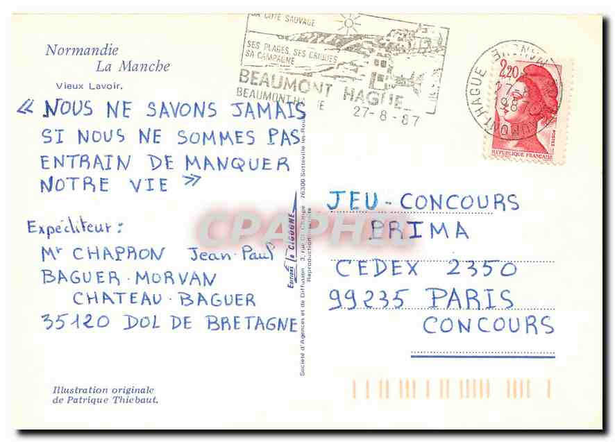CPM Normandie La Manche Vieux Lavoir  — Verso