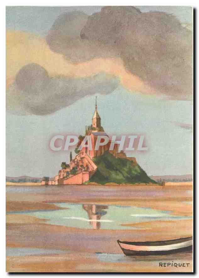 CPM Repiquet Lever de Soleil sur le Mont St Michel vu de Genets 