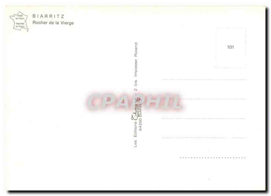 CPM Biarritz Rocher de la Vierge  — Verso