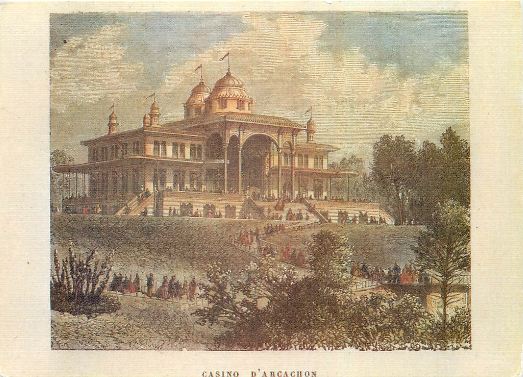 CPM Gravueres Anciennes le casino d'Arcachon au siecle dernier 