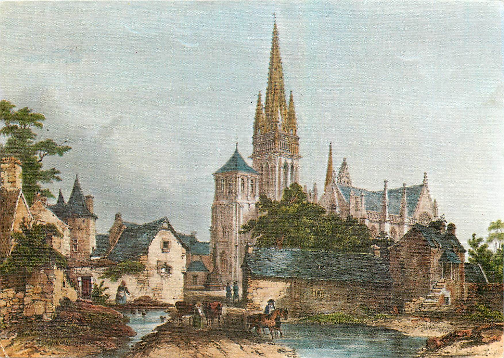 CPM Litographie Bretagne Ancienne Le Folgoet Galerie Armoricaine Benoist 