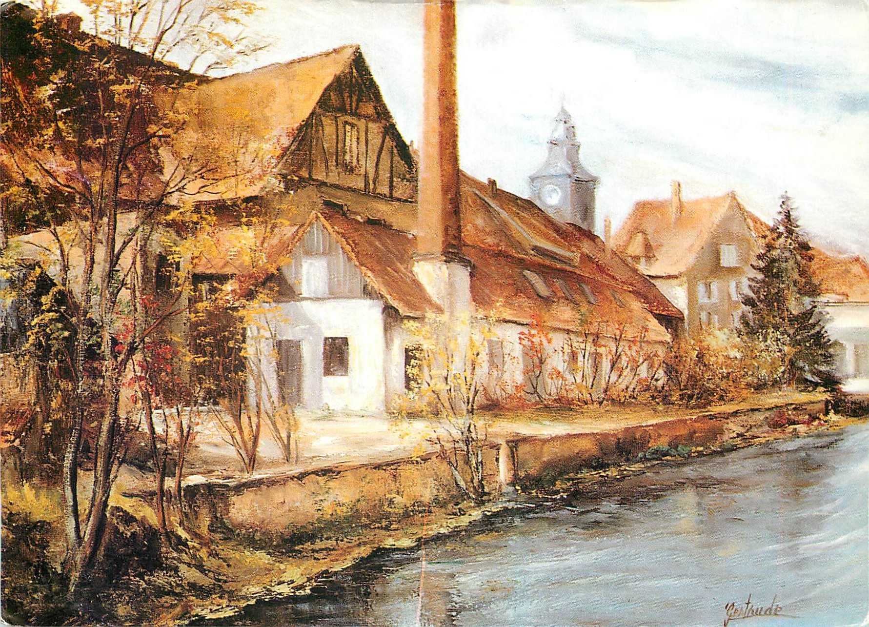 CPM Artiste Peintre Gertrude chall Diemeringen Alsace 