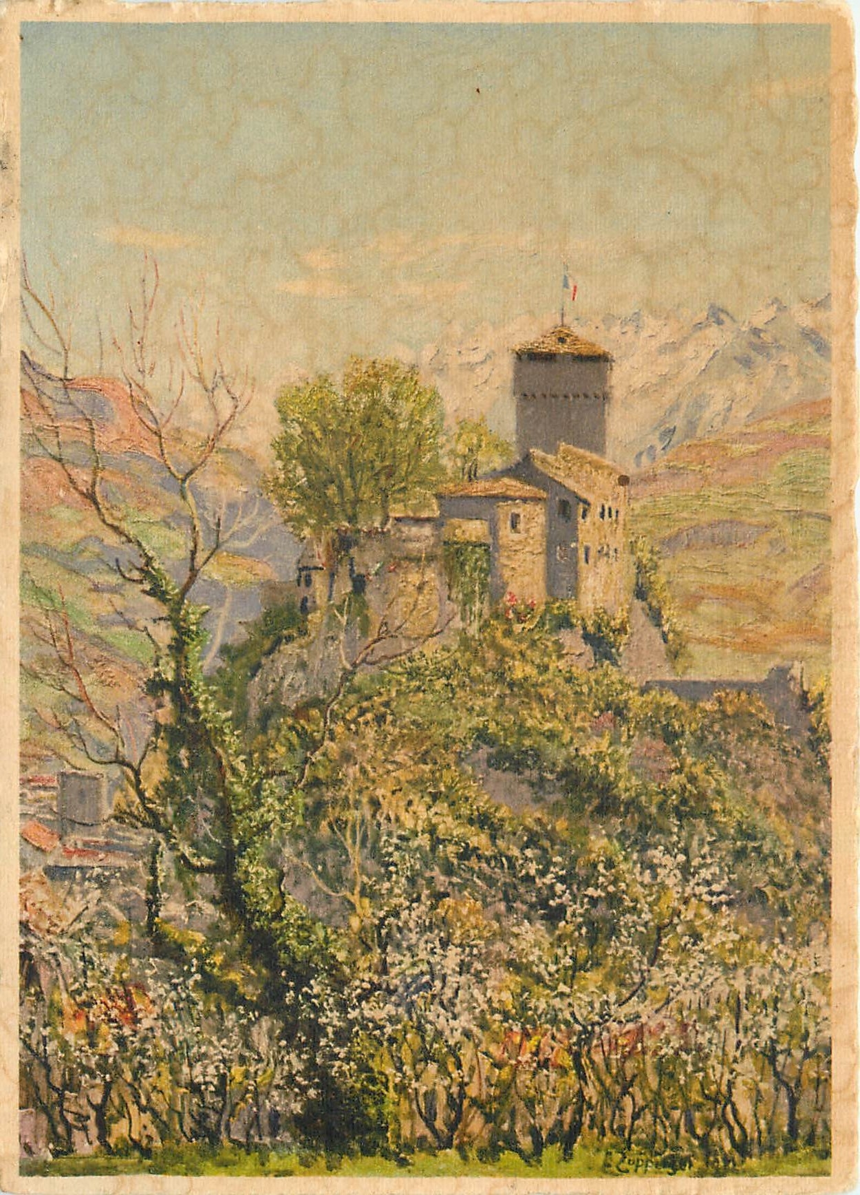 CPM Lourdes Le Chateau Fort et les Pyrenees 