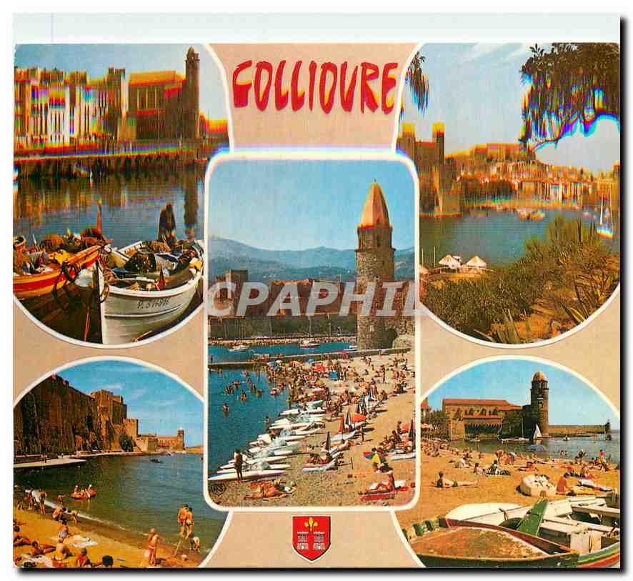 CPM Collioure P O Le Port l'Eglise Le  Chateau Fort et la ville 