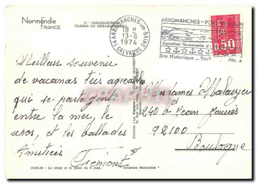 CPM Normandie France Arromanches Plages  — Rückseite