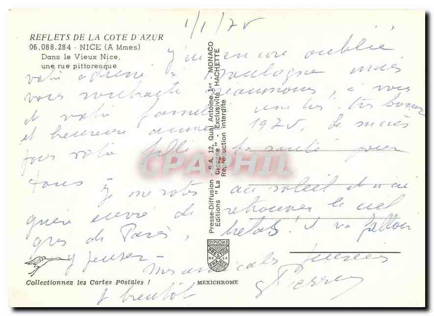 CPM Reflets de la Cote d'Azur Nice A Mmes Dans le Vieux Nice une rue pittoresque  — Rückseite