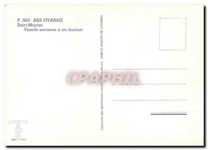 CPM Bas Vivarais Saint Montan Venelle ancienne a arc boutant  — Rückseite