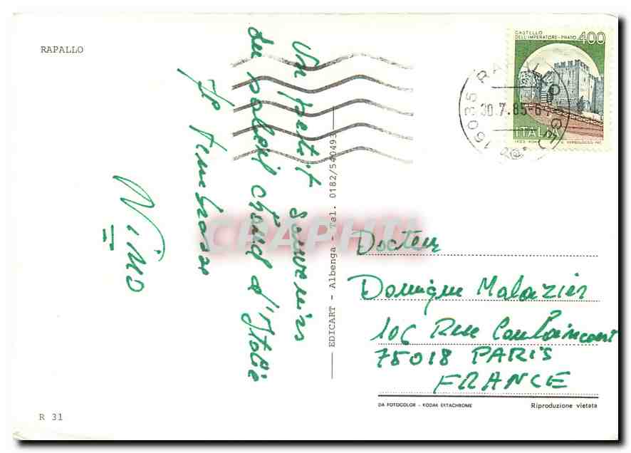 CPM Rapallo  — Rückseite