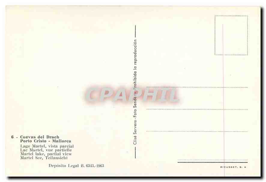 CPM Cuevas del Drach Porto Cristo Mallorca Lac Martel vue partielle  — Rückseite