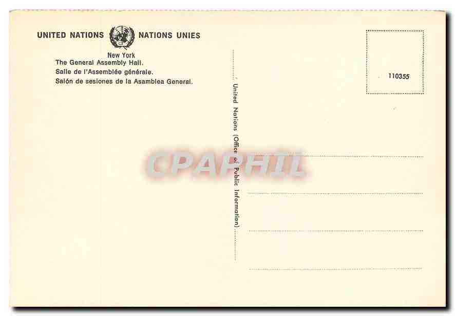 CPM Salle de l'Assemblee generale Nations Unies  — Back