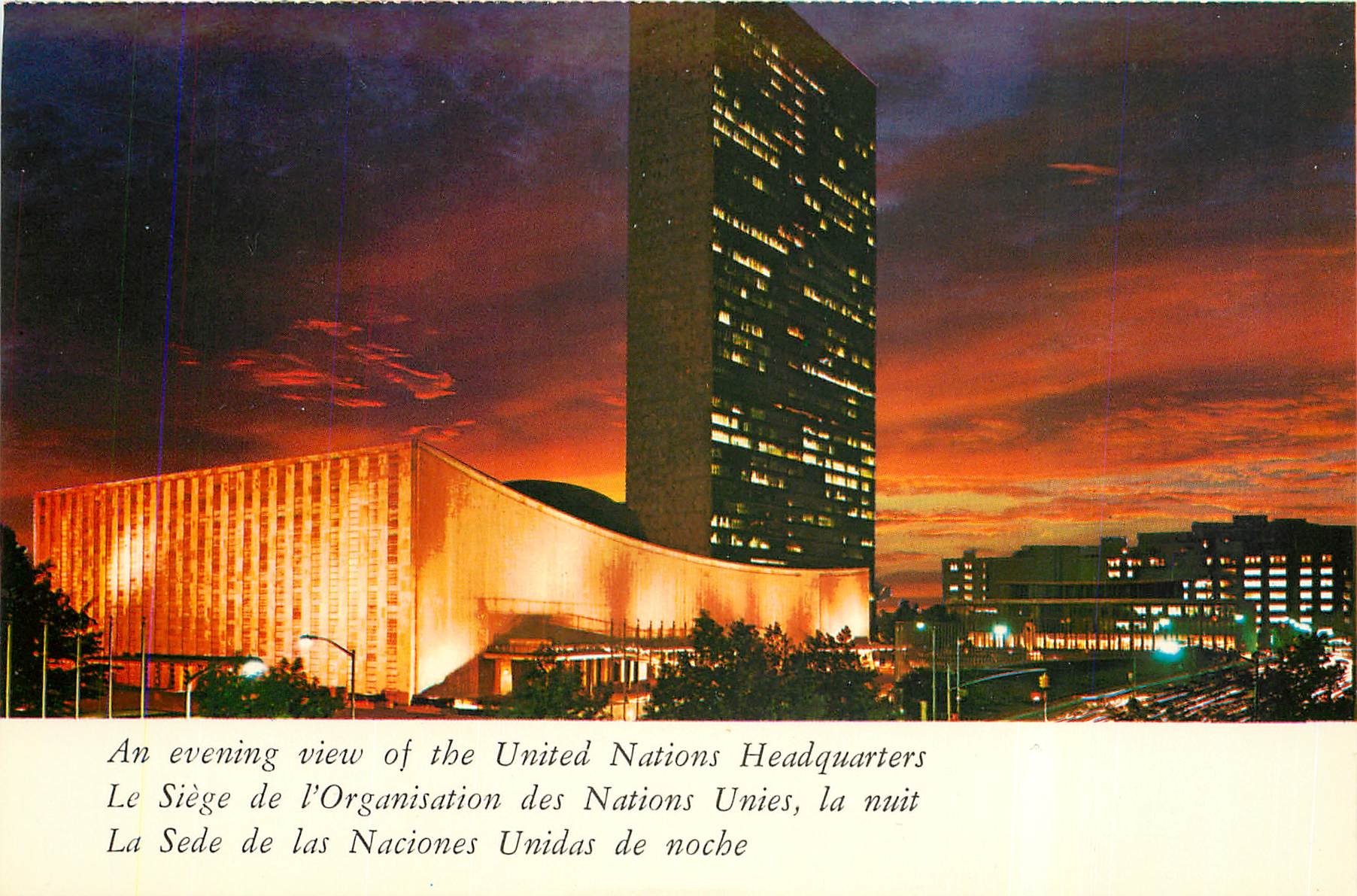 CPM Nations Unies La Siege de l'Organisation des Nations Unies la nuit 