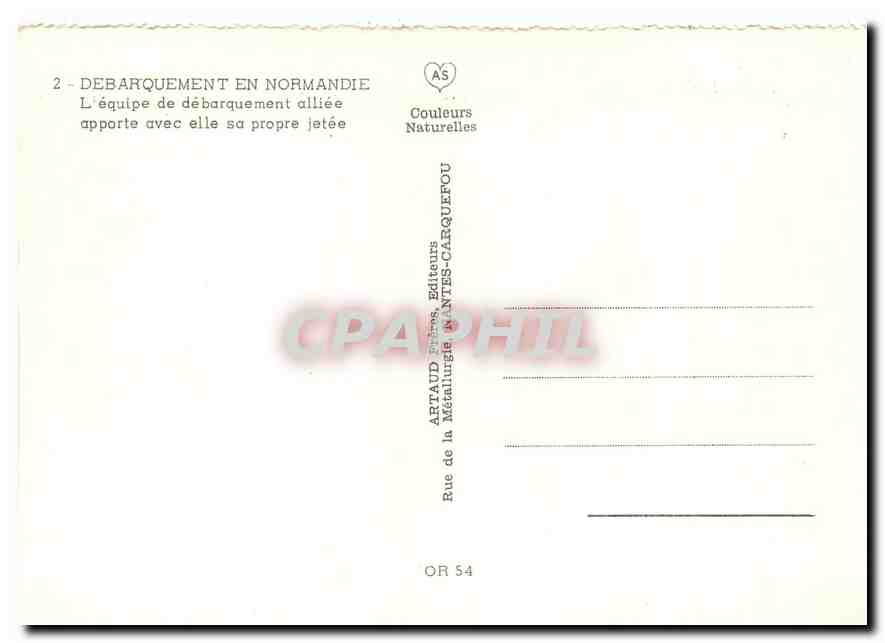 CPM Debarquement en Normandie L'equipe de debarquement alliee apporte avec elle sa propre jetee  — Rückseite