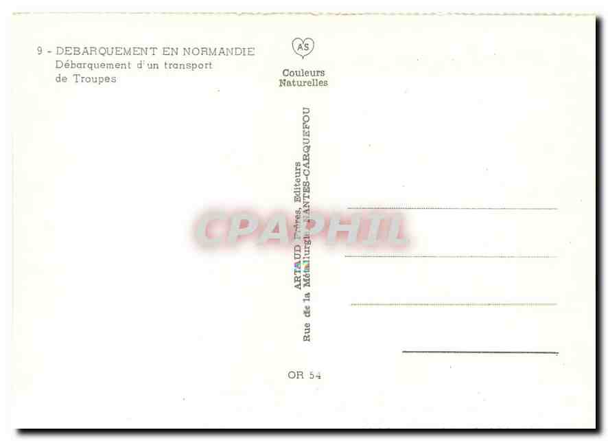 CPM Debarquement en Normandie Debarquement d'un transport de Troupes  — Rückseite