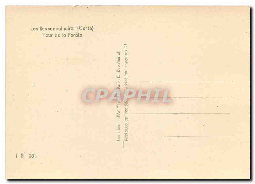 CPM Les iles sanguinaires Corse Tour de la Parata  — Rückseite
