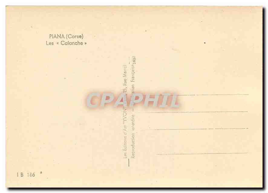 CPM Piana Corse Les Calanche  — Rückseite