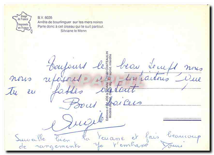Bateau de pêche — oiseaux en vol — Éditions d'Allos le Château, n°101 — Reverso