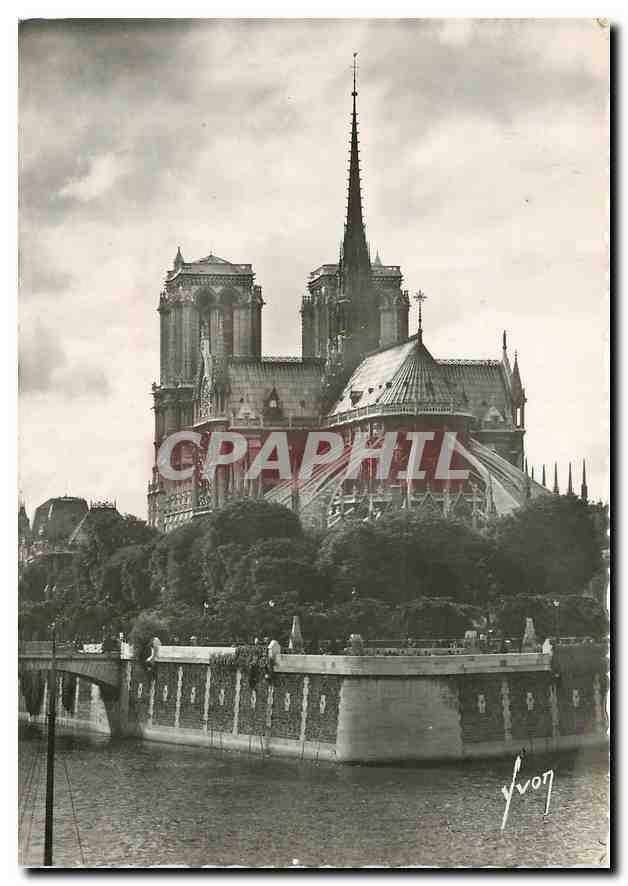 CPM Paris en flanant Abside de Notre Dame et square de l'Archeveche 